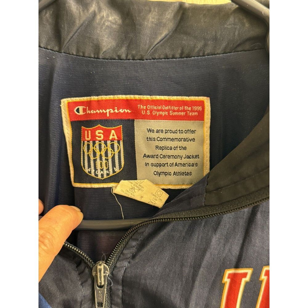 USA 1996 OLYMPIC GAMES ATLANTA ALL OVER PRINT JACKET WINDBREAKER CHAMPION Large - Picture 5 of 9